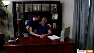 Silver Daddy Step-Dad Principle Fucks his Step-Son in his Office - FamilyCreep 3
