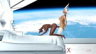 Super Sexy Android Dickgirl Fucks a Hot Ebony on a Spaceship 6