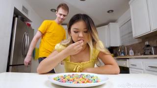 Cute Asian Teen Lulu Chu Swallows Stepbrother's Cock for Cereal - OnlyTeenBlowjobs 2