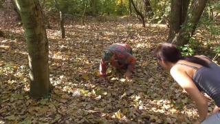 Mistress Ronja and Lady Lucy are Showing off their Dog in the Wood. 7