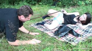 Slave Joschi Sneaks up to his Mistress at a Picnic. 1