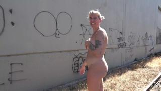 Olivia Marie Walking around Naked looking at Graffiti 8
