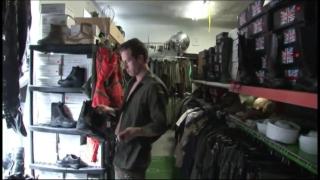 Hung German Twink self Masturbation in Army Shop - Outdoor Scene 1 5