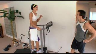 Horny Trainer Fucks Brunette Teen at the Gym 1