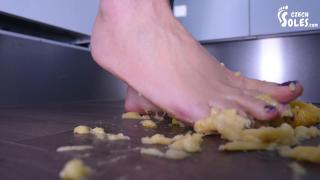 Crushing Fruits under her Sexy Bare Feet, POV (food Crushing, POV Trample, Bare Feet, POV Feet) 4