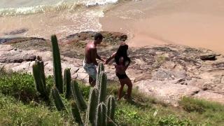 Brunette have Adventure with Black Guy on Beach 1