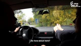 Her BIG Smelly Feet in Car are a Turn on (foot Smelling, Big Feet, Foot Worship, Teen Feet, Soles) 11