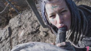 Horny Couple get Catched while having Sex on a Ruine - Pov, Split Tounge Bj, Punk, Goth 5