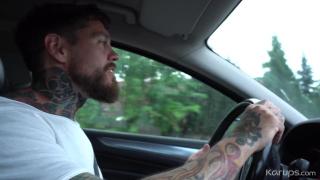 Skinny Teen Hitchhiker Catches a Ride with a Tatted up Muscular Dude 2