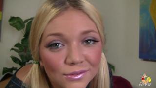 Blonde, just Eighteen Years Old, and in Pig Tails, Jessie Andrews Loves Big Dick! 1