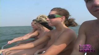 Great Closeup of 3 College Girls Peeing on our Boat 10