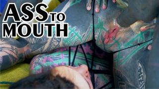 FFM TATTOO Threesome, Girls Gape Asses for Tattooed Dick - ATM, Gapes, (goth, Punk, Alt Porn) 1