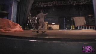 Freaky Brunette Dances Naked in an Empty Night Club 9