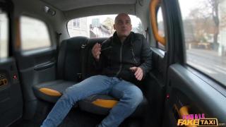 Female Fake Taxi - Lady Gang Cheers her Passenger Robin Reid up with her Pussy & Big Natural Boobs 3