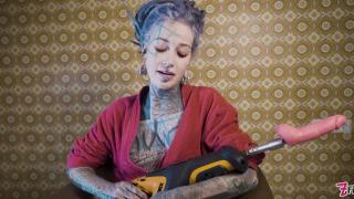 Tattooed TEEN Testing FUCK MACHINE with her ANAL - Fuck Machine, Gapes, Orgasm, Anal ,goth, Punk,alt 2