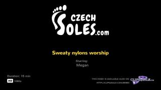 Sweaty Nylons Worship (pantyhose Ripping, Worn Pantyhose, Foot Worship, Foot Smelling, Long Toes) 1