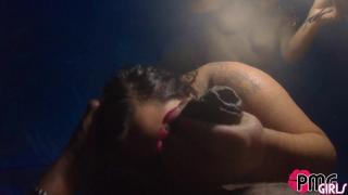 POOLSIDE BLOWJOB WITH LATINA BBWS BREANA KHALO AND LUCY CUMMZ 2