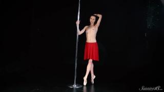 Beautiful Teen Ballerina Naked on the Dance Pole Backstage - Full Video1 4