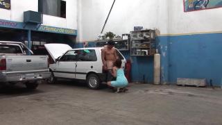 Latina Fucks her Car Mechanic in the same Garage while another Mechanic Watches (WET HOT TEENS_03) 5