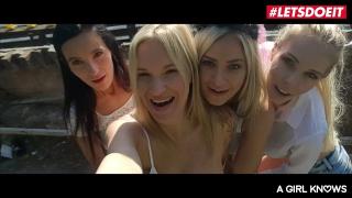 AGIRLKNOWS - Busty Babes have a Hot Lesbian Orgy in the Limo 4