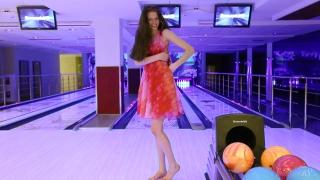 Brunette Teen Model Playing Naked in the Bowling Alley - Full Video! 3