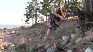 Teen Model Nicole in the Woods with a Flowered Dress - Full Video! 2