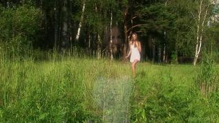 Blonde Ksenya B Takes a Naked Walk in the Forest - Full Video! 2