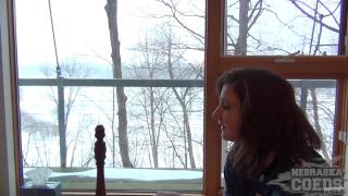 Snowy Day Double Masturbation by a Teen who Loves to be Stretched 1