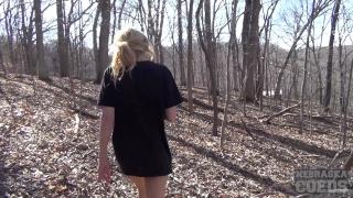 Teen beautiful Dildo Masturbates in Forest with a Nice View 12
