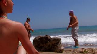 Tourist Teen with Slim Body Gets Double Penetrated on the Beach 1