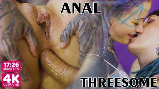 FFM TATTOO Threesome with two Alternative TEENS, ANAL Group Sex, ATM, Gapes, Blowjob, Rough Sex
