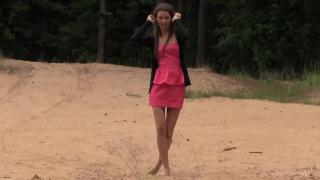 Teen Lucy G Stripping Naked and Playing in a Promenade - Full Video! 3