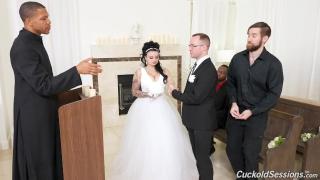 Payton Preslee's Wedding Turns Rough Interracial Threesome - Cuckold Sessions 2