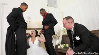 Payton Preslee's Wedding Turns Rough Interracial Threesome - Cuckold Sessions 4