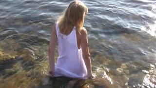 Divine Blonde Teen Blissfully Naked in the Sea - Full Video! 6