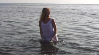 Divine Blonde Teen Blissfully Naked in the Sea - Full Video! 7