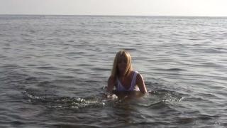 Divine Blonde Teen Blissfully Naked in the Sea - Full Video! 8