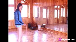 Tiny Titties Red Head Zelma Stripping Naked to Play with her Jumping Rope! 1