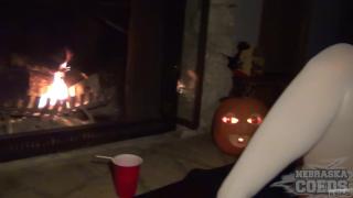 Spooky Halloween Night Lucky Camera Guy getting to POV Dildo Hot Girl 5