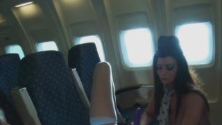 Gorgeous Young Busty Flight Stewardess having Strap on Lesbian Sex 12