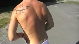 Reak Straight Sportive Boy Sucking Big Cock in the Public Street in Biarritz 7