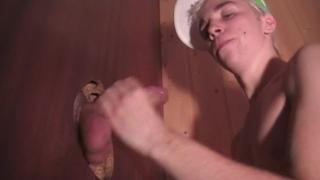 Blond Twink Sucking Straght Cock in Glory Holes Anf Fucked in Sling Rough 3