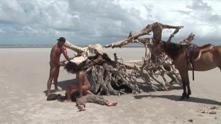 Brazilian Model Tourist Gets Double Penetrated on Beach 7