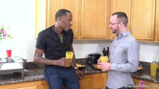 Alex Hawk Fucked and Facial Blasted in the Kitchen by Black Stud Deepdicc 1
