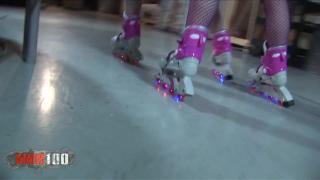 Two Blonde Rollerblading Sluts get Fucked Hard by two Big Hard Cocks 1