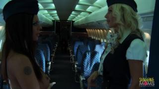 Naughty Flight Attendants having some Lesbian Fun in the Plane 1