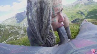 Tattooed Couple OUTDOOR ANAL POV Fuck - PUBLIC Blowjob and GAPES - Blowjob, Cum on Ass, Rough Sex 7
