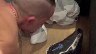 Sneaker Submission and Foot Lickeing by his Frienc in the Kitchen 11