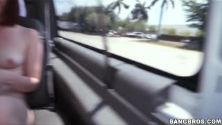 BANGBROS - Blue Eyed Amateur Redhead Emma Evins goes for Ride of a Lifetime on the Bang Bus 7