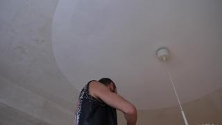 Handsome Guy from a Street Paints the Ceiling in our Room and Gets a Boner while doing it 1